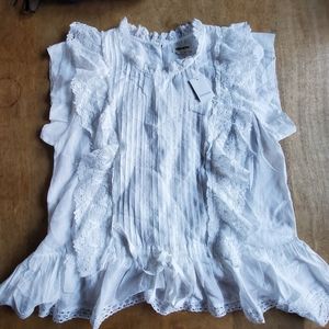 Zadig & Voltaire Ruffled Top Blouse Medium NWT
